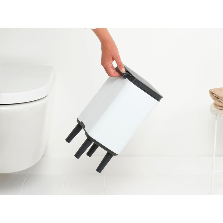 Brabantia - Mülleimer Bo Hi 4L mit Soft-Close-Deckel, herausnehmbarem Inneneimer und Transportgriff