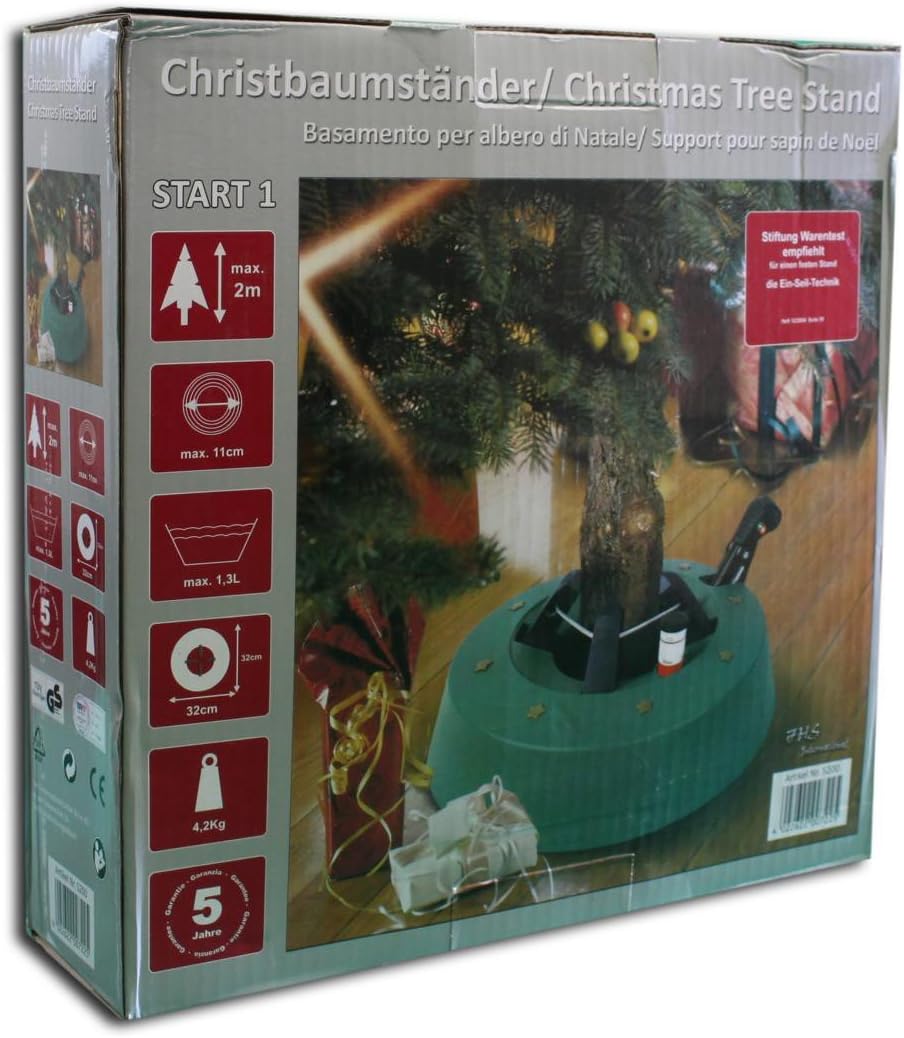 Star-Max Christbaumständer, Start 1, grün, 32.0 x 32.0 x 9.5 cm, S200 2,00 m, 2m