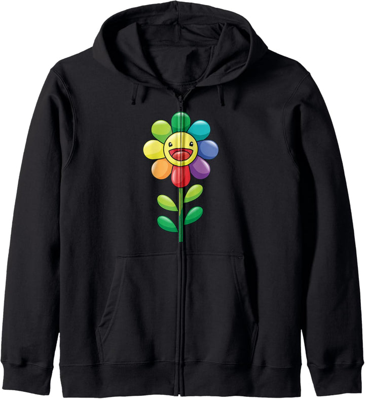 HAPPY SUNFLOWER Groovy Retro Hippie Frieden Liebe Glück Kapuzenjacke