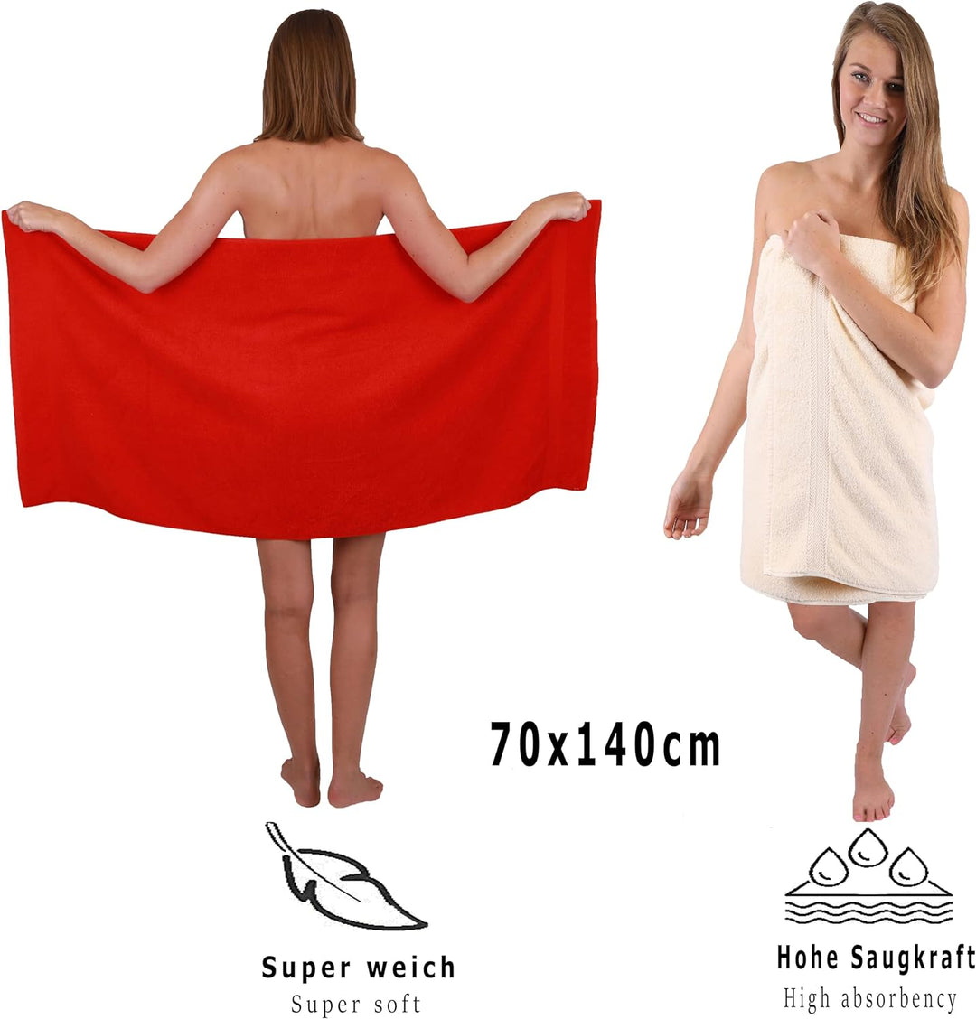 Betz 10-TLG. Handtuch-Set Premium 100% Baumwolle 2 Duschtücher 4 Handtücher 2 Gästetücher 2 Waschhan