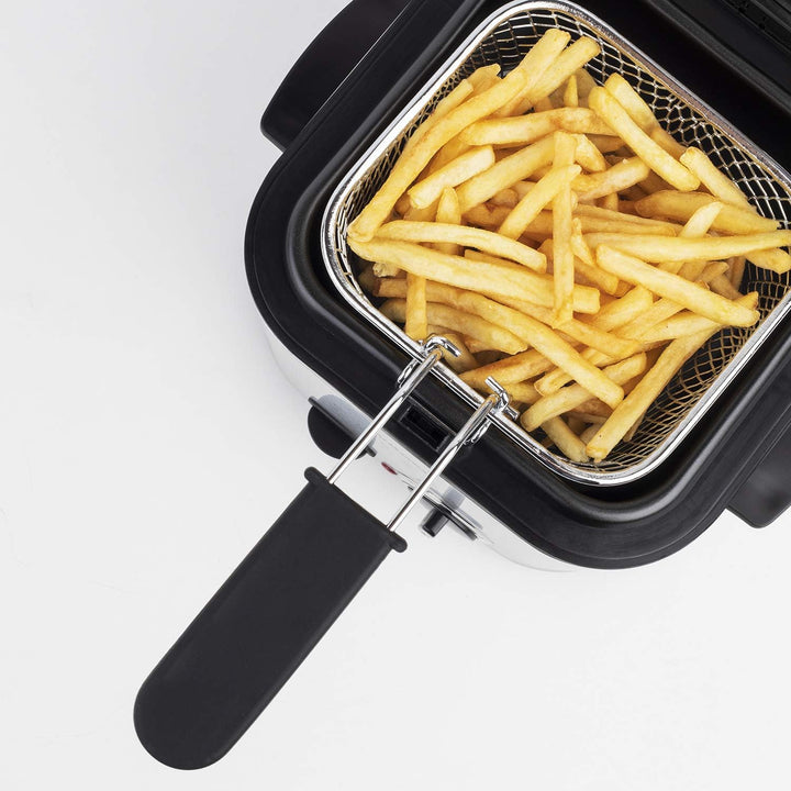Wëasy TB600 Fritteuse und Fondue, 2 in 1, elektrisch, 1,2 l, Edelstahl, multifunktional, kompakt, 6