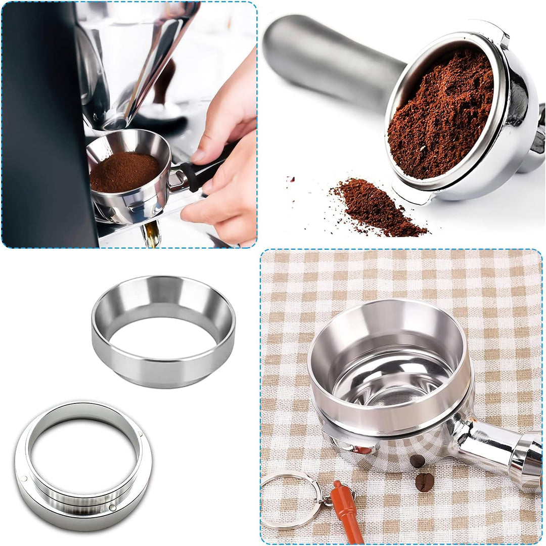 GIAK Espresso Dosiertrichter aus Edelstahl 54mm Kaffee Dosierring Siebträger Trichter zum exakten be