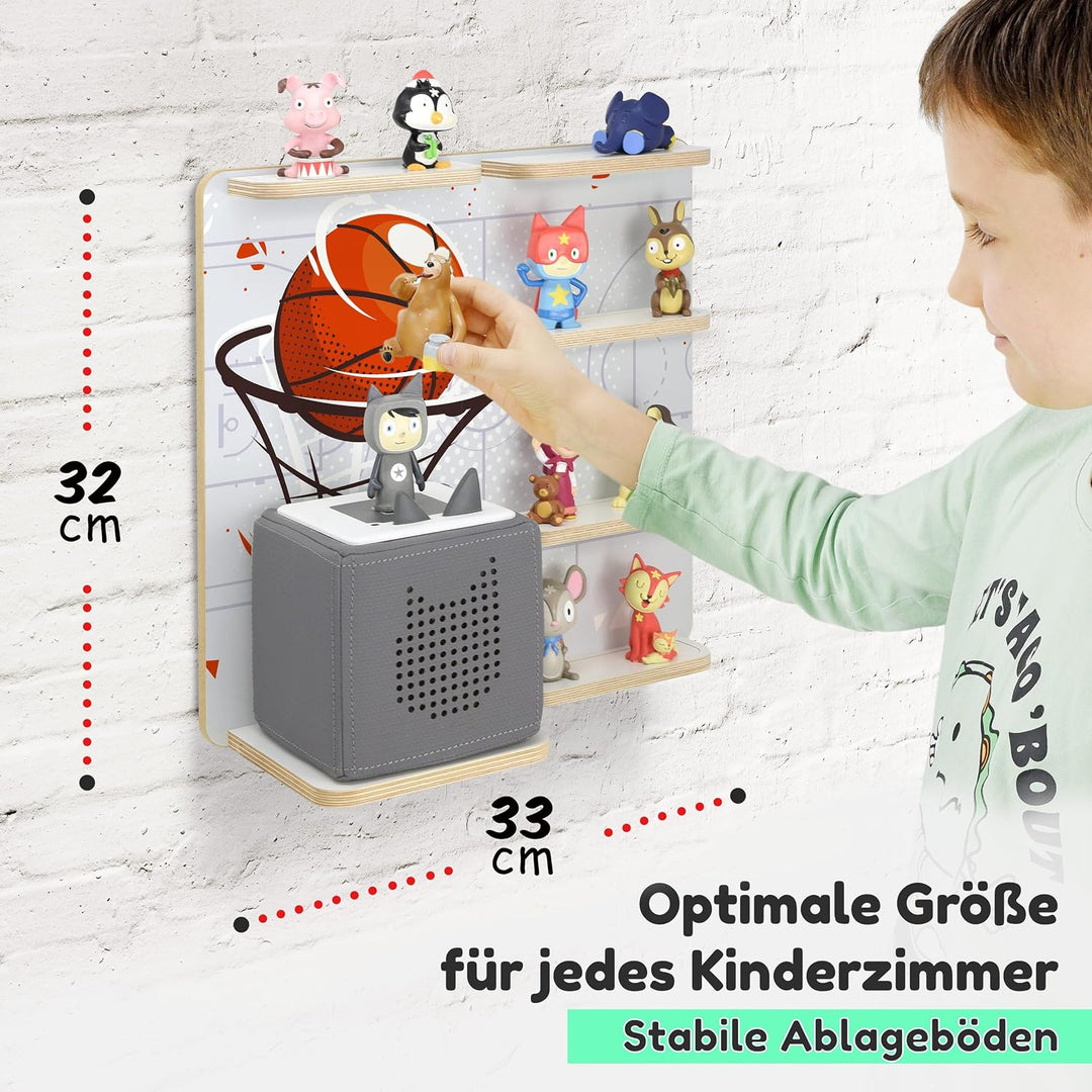 stadtecken Holzregal für Musikbox – Passend für Toniebox &amp; ca. 30 Tonies | Perfekte Aufbewahrung für
