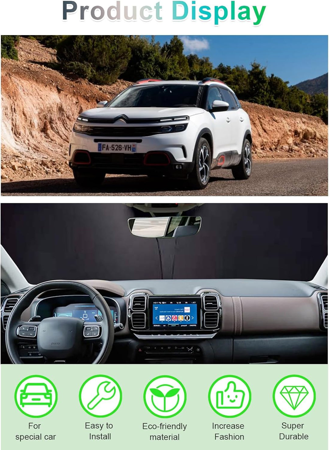 GAFAT Kompatibel mit Citroen C5 Aircross/Hybrid 2017-2023 Sonnenschutz Frontscheibe Innen, C5 Aircro