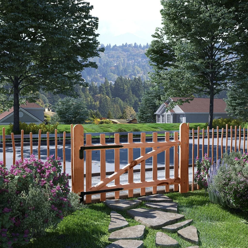 Tidyard Holz Gartentor Zauntor Einflügelig Gartentür Zauntür Einflügeltor Gartenpforte Holztor Imprä
