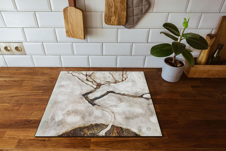Egon Schiele - Kleiner Baum im Spätherbst Herdabdeckplatte & Spritzschutz aus Echtglas | Für Herd-Ko