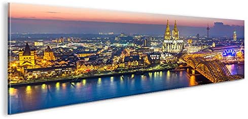 islandburner Bild Bilder auf Leinwand Cologne Köln Panorama XXL Poster Leinwandbild Wandbild Dekoart