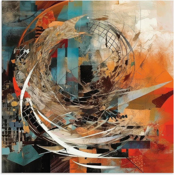 ARTland Wandbild Alu Verbundplatte für Innen & Outdoor Bild 40x40 cm Abstrakte Deko Modern Fraktale
