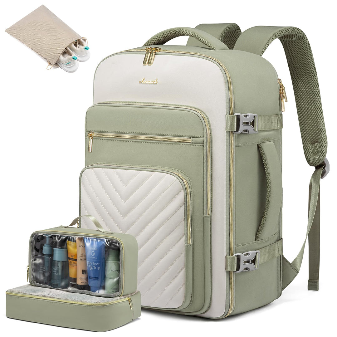 LOVEVOOK Reiserucksack Handgepäck Flugzeug, 40L Rucksack Damen Gross, Wasserdicht Laptop Rucksack 17