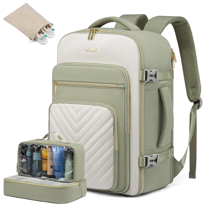 LOVEVOOK Reiserucksack Handgepäck Flugzeug, 40L Rucksack Damen Gross, Wasserdicht Laptop Rucksack 17