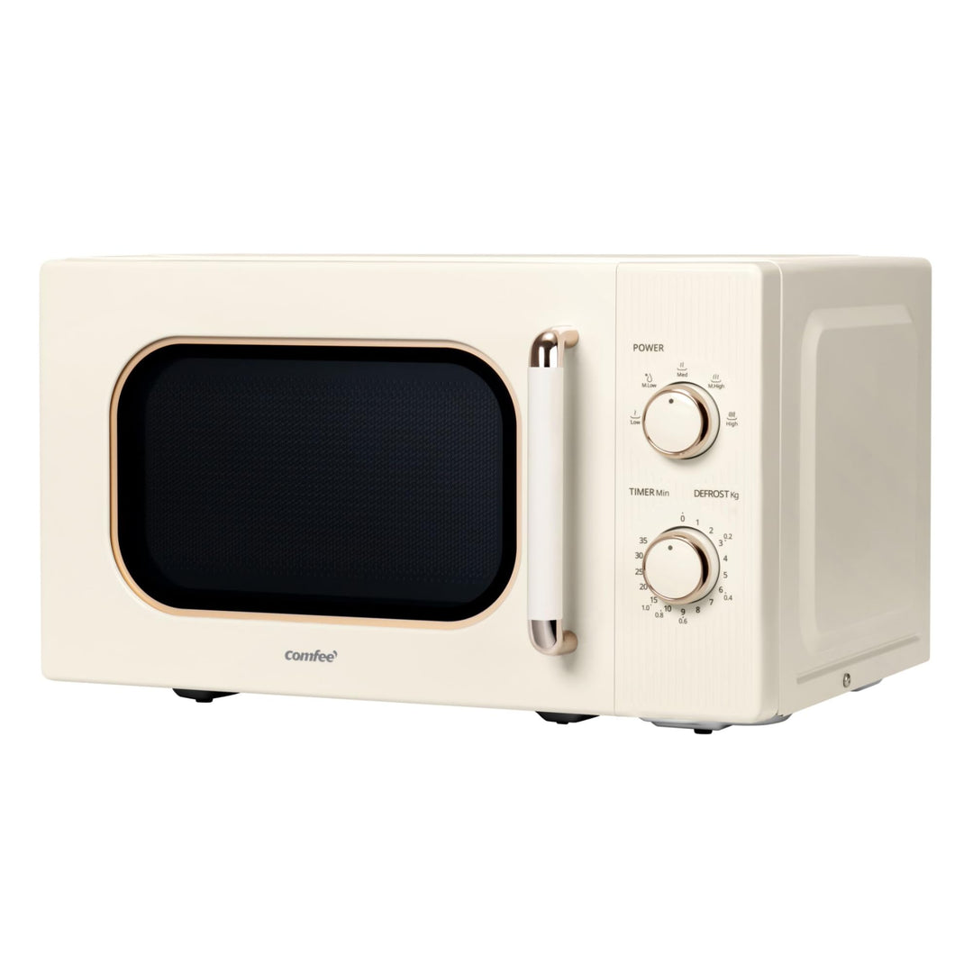 COMFEE CMO-M202NC(CM) Mikrowelle, Vintage, Retro, elegant, mit 5 Leistungsstufen, 700 W, 20 l, Timer