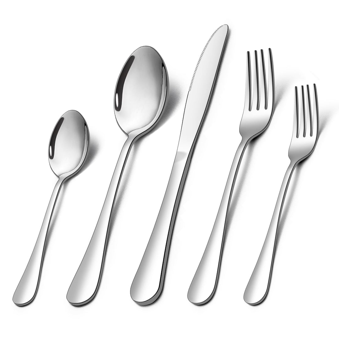 Homikit Besteck Set, 30-teilig Besteckset Essbesteck Set für 6 Personen, Edelstahl poliert Tafelbest