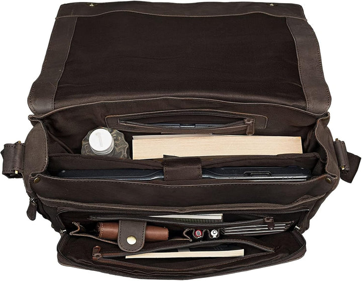 STILORD Vintage Umhängetasche Leder gross für Herren Damen 15.6 Zoll Laptoptasche Unitasche Bürotasc