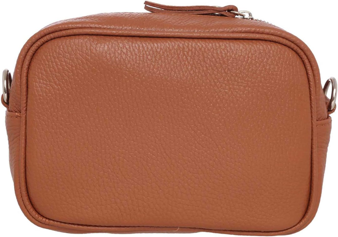 Zwillingsherz Umhängetasche mit Reissverschluss aus 100% Echtleder - Hochwertige Handtasche zum Umhä