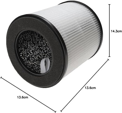 vhbw Luftilter kompatibel mit Nobebird B-D02M Luftreiniger - Kombifilter Vorfilter + HEPA + Aktivkoh