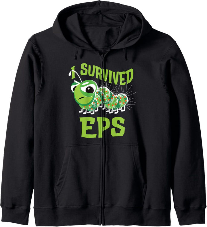 Lustiges I Survived EPS Raupe Nachtfalter Kapuzenjacke