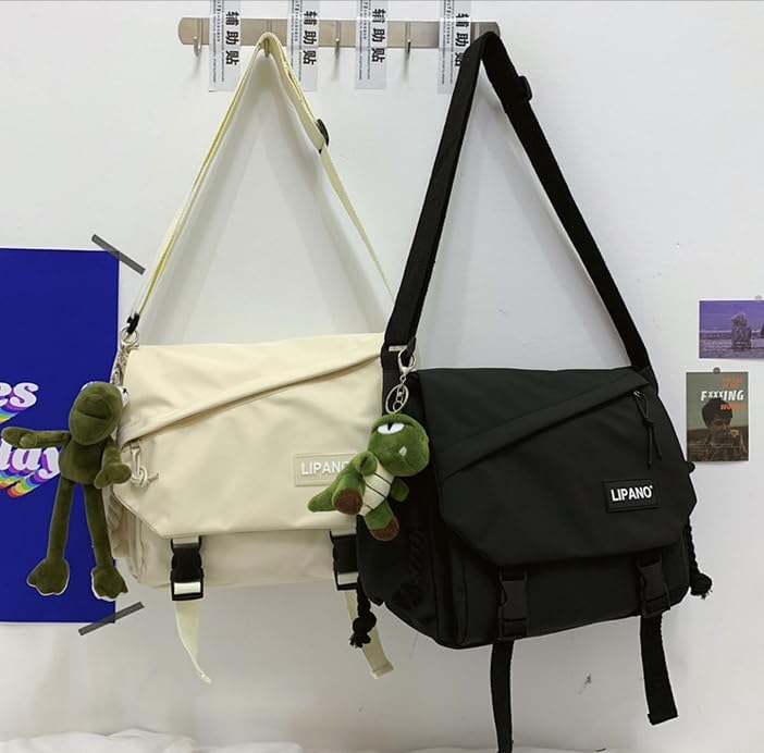 Niedliche Umhängetasche, ästhetische Umhängetasche, Nylon Y2K Schultertasche für Frauen Männer P01-s