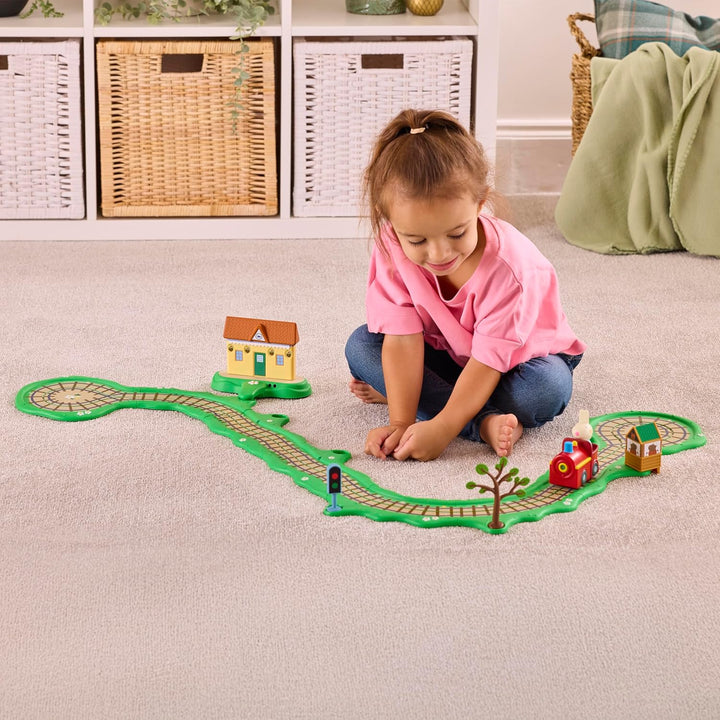 Peppa Wutz Whizz-Around Klickety-Klack Zugset – Motorisierter Zug mit Schorsch & Rebekka, Schienen,