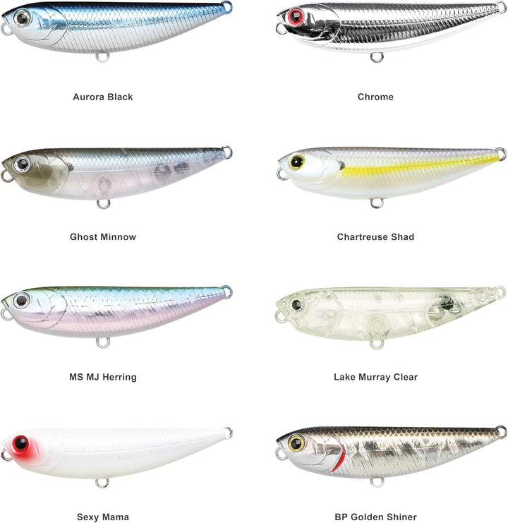 Lucky Craft Sammy 65 Topwater Angelköder, 6,3 cm, schwimmende Süsswasserforelle, Kleinmaulbarschköde