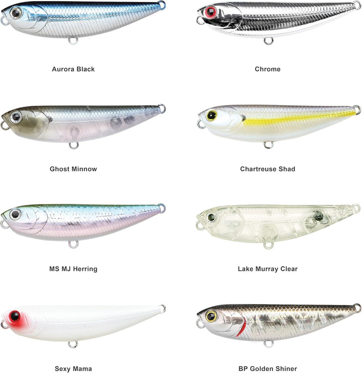 Lucky Craft Sammy 65 Topwater Angelköder, 6,3 cm, schwimmende Süsswasserforelle, Kleinmaulbarschköde
