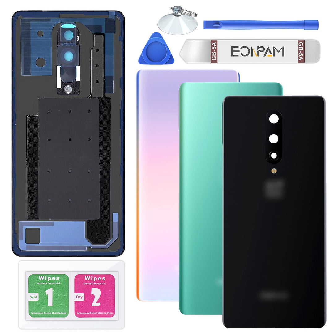 Eonpam Akkudeckel für OnePlus 8 Rückseite Glas Original Backcover Back Glas Ersatz Reparatur Set mit