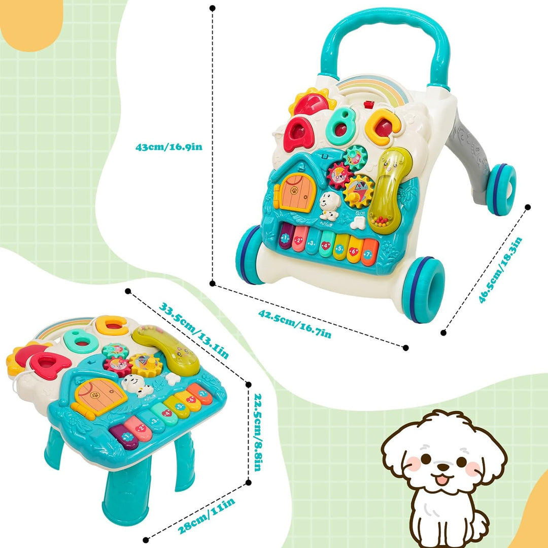 Lernlaufhilfe für Kleinkinder Baby Lauflernhilfe mit Geräusche, Musik und abnehmbarem Spielboard Lau