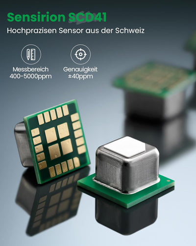 Newentor CO2 Messgerät, 4 CO2-Konzentrationsstufen mit Alarm und Lüftungsempfehlungen, Batteriebetri