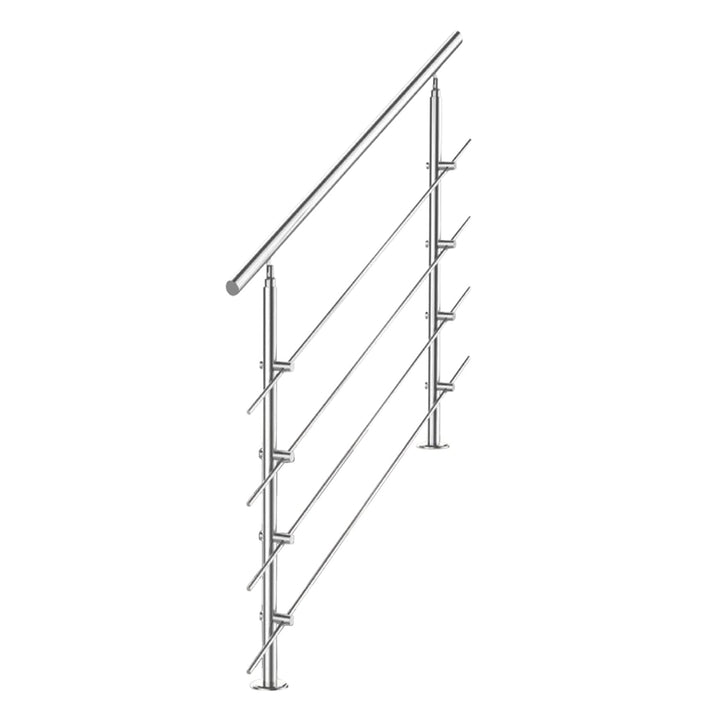 Tubiaz Edelstahl Handlauf Treppengeländer Geländer für Treppen Brüstung Balkon 80CM mit 4 Querstrebe