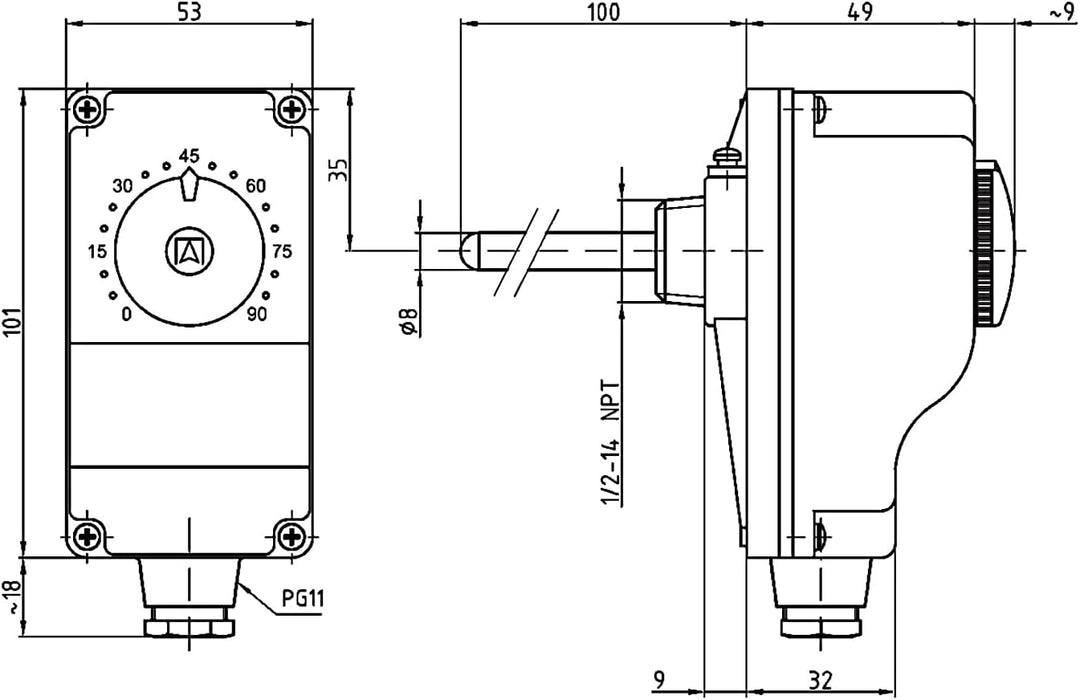 Afriso A67407X Gehäuse-Tauchthermostat Afriso