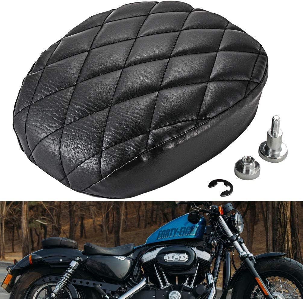 KATUR Motorrad Solo Sitzpolster schwarz hinten Fahrersitz Naht Kunstleder Sitzbezug Pad kompatibel m