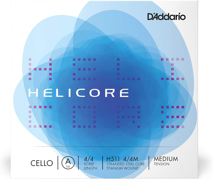 D'Addario H511-4/4M Helicore Cello Einzelsaite 'A' Titanium umsponnen 4/4 Medium Medium A String, Me