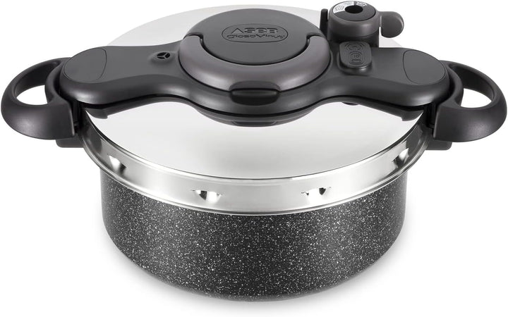 Seb Clipsominut'Ultra Resist Schnellkochtopf, Steinoptik, 5 l + Rezeptbuch, Schnellkochtopf, Indukti