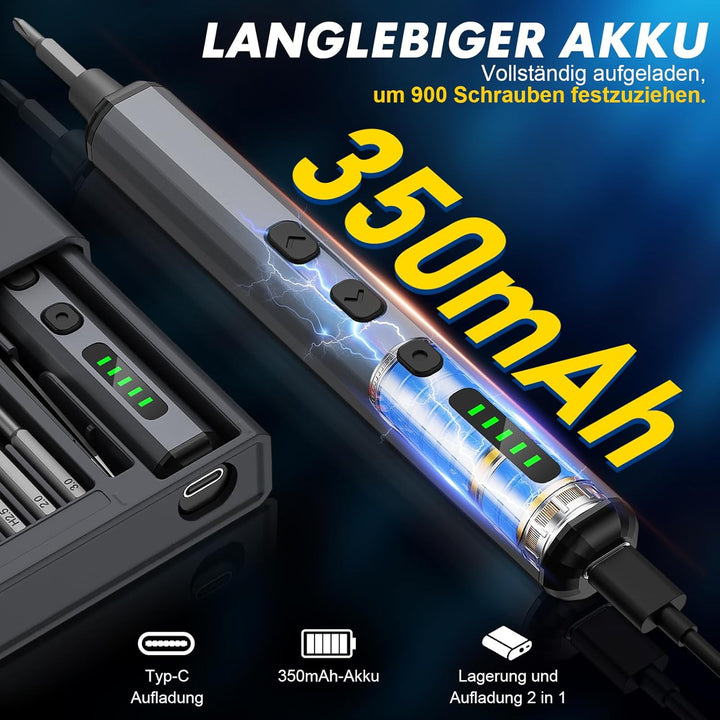 Mini Elektrisch Schraubendreher Set - 72 in 1 Präzisions Electric Screwdriver - Akku Schraubendreher