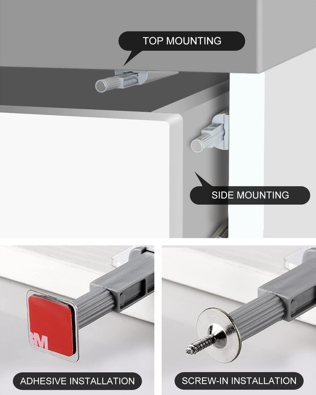 Drucktüröffner Schrank Push to Open Türöffner Jiayi 10 Stück Push Open Magnet Tip On für Türen Möbel