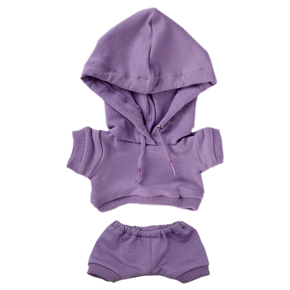 niannyyhouse 15 cm grosse Plüschpuppenkleidung, elastische, solide Sportbekleidung, Anzüge, Hoodie,