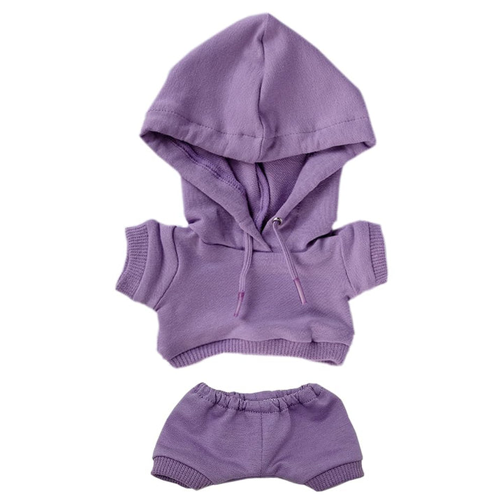 niannyyhouse 15 cm grosse Plüschpuppenkleidung, elastische, solide Sportbekleidung, Anzüge, Hoodie,