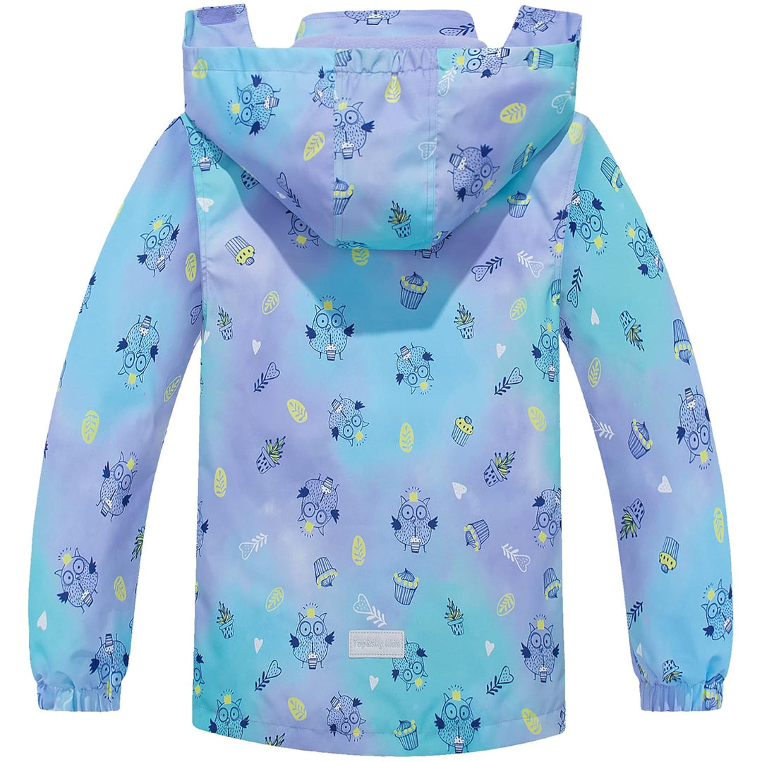 Mädchen Regenjacke - Regenmantel mit Kapuze Outdoor Wasserdichte Jacke Kinder Softshelljacke Übergan
