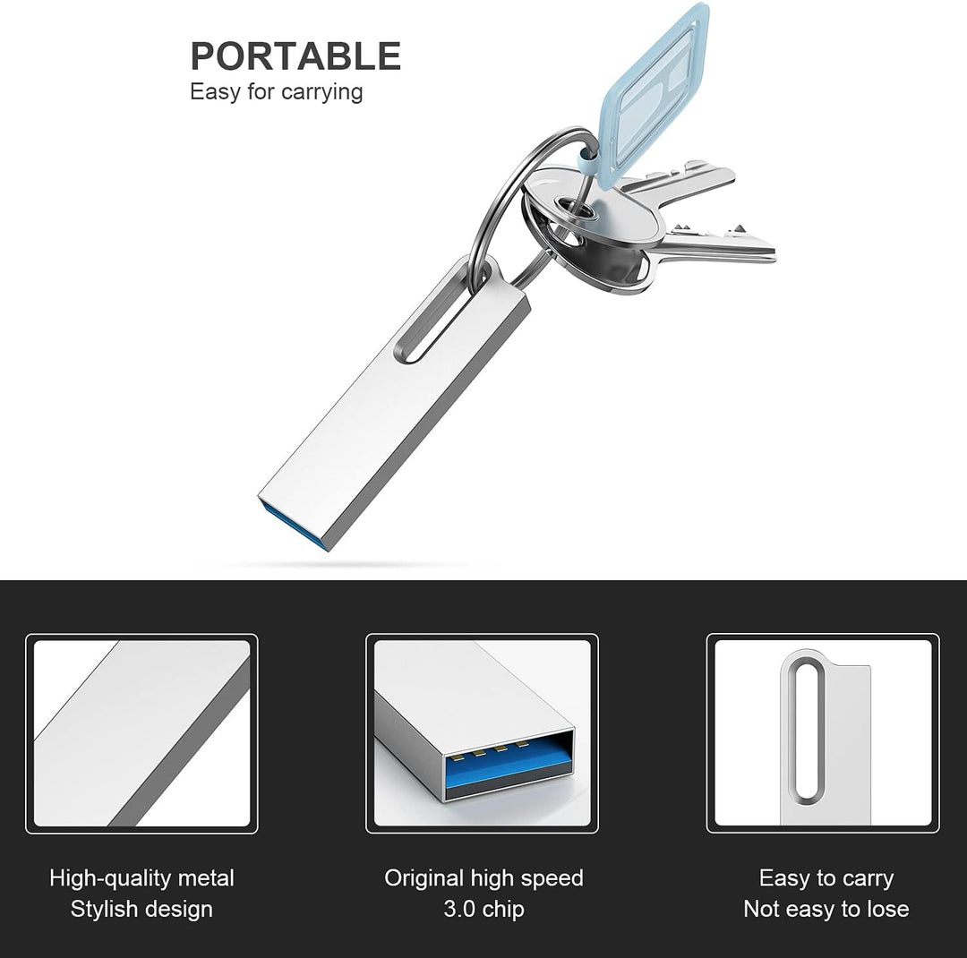 KOOTION 128GB USB 3.0 Wasserdicht Metall Datenstick 128 GB Memory Stick Flash-Laufwerk USB Flash Dri