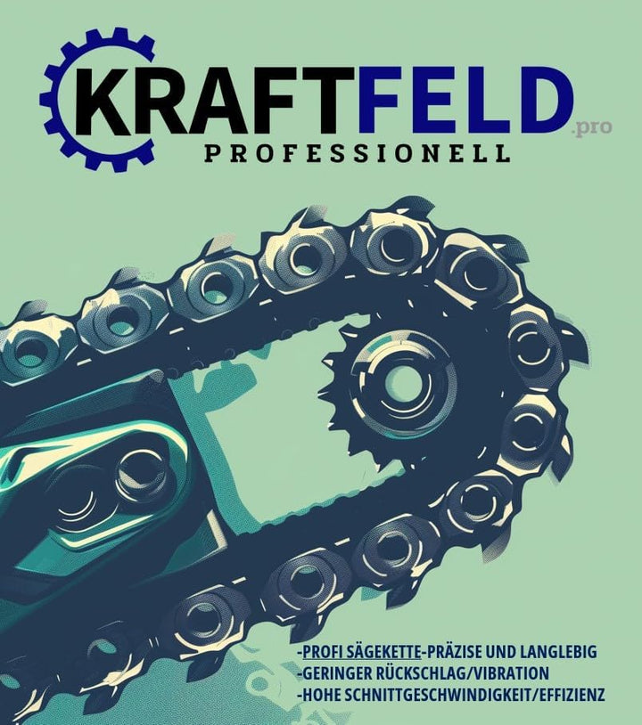 50cm (20") Kraftfeld Vollmeissel Kette Sägekette 325 1,5mm 76TG in Premium Qualität für Motorsäge Ke