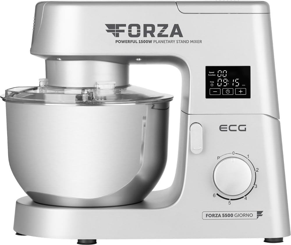 ECG FORZA 5500 Küchenmaschine Silber 1500 W Touch Display LED Silber