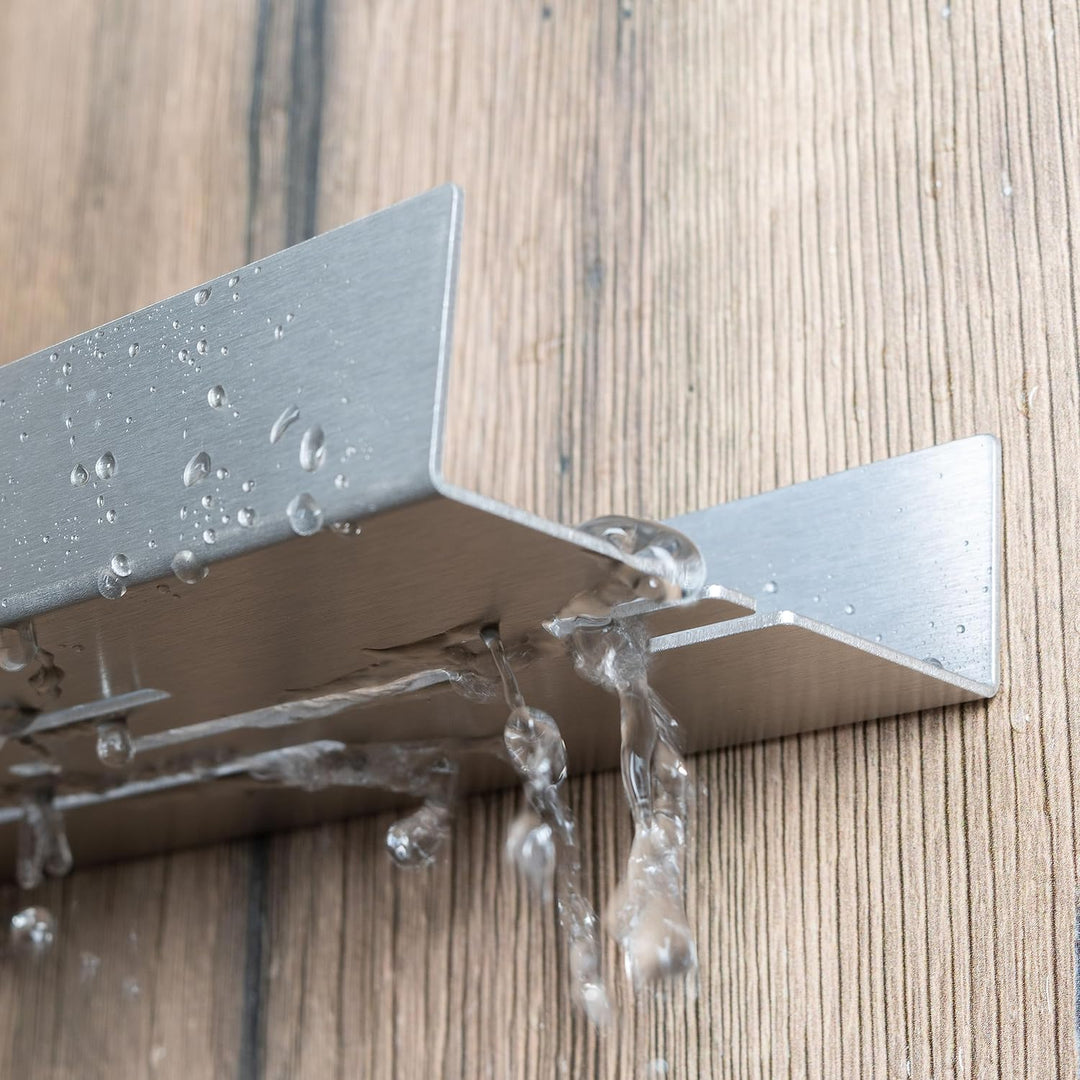 Schulte D1851 90 Duschablage zum Kleben, Edelstahloptik, Aufbewahrung von Duschzeug, ohne bohren für