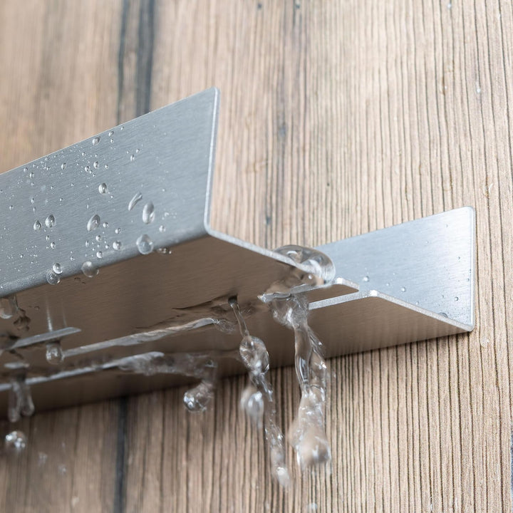 Schulte D1851 90 Duschablage zum Kleben, Edelstahloptik, Aufbewahrung von Duschzeug, ohne bohren für