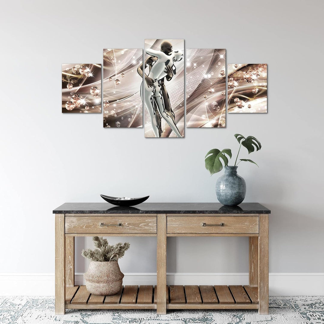 Runa Art Wandbilder Abstrakt Liebe 5 Teilig Bild auf Vlies Leinwand Deko Wohnzimmer Schlafzimmer Rom
