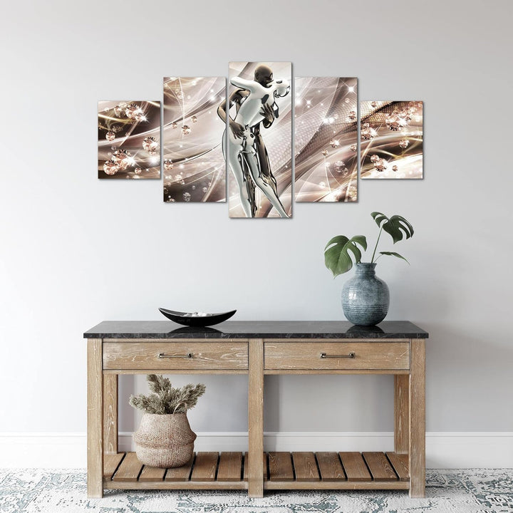 Runa Art Wandbilder Abstrakt Liebe 5 Teilig Bild auf Vlies Leinwand Deko Wohnzimmer Schlafzimmer Rom