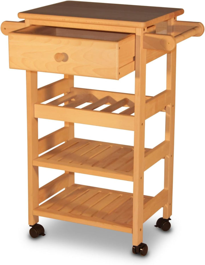 Küchen-Arbeits-Servierwagen aus Buche B44/66 x T38 x H83 cm