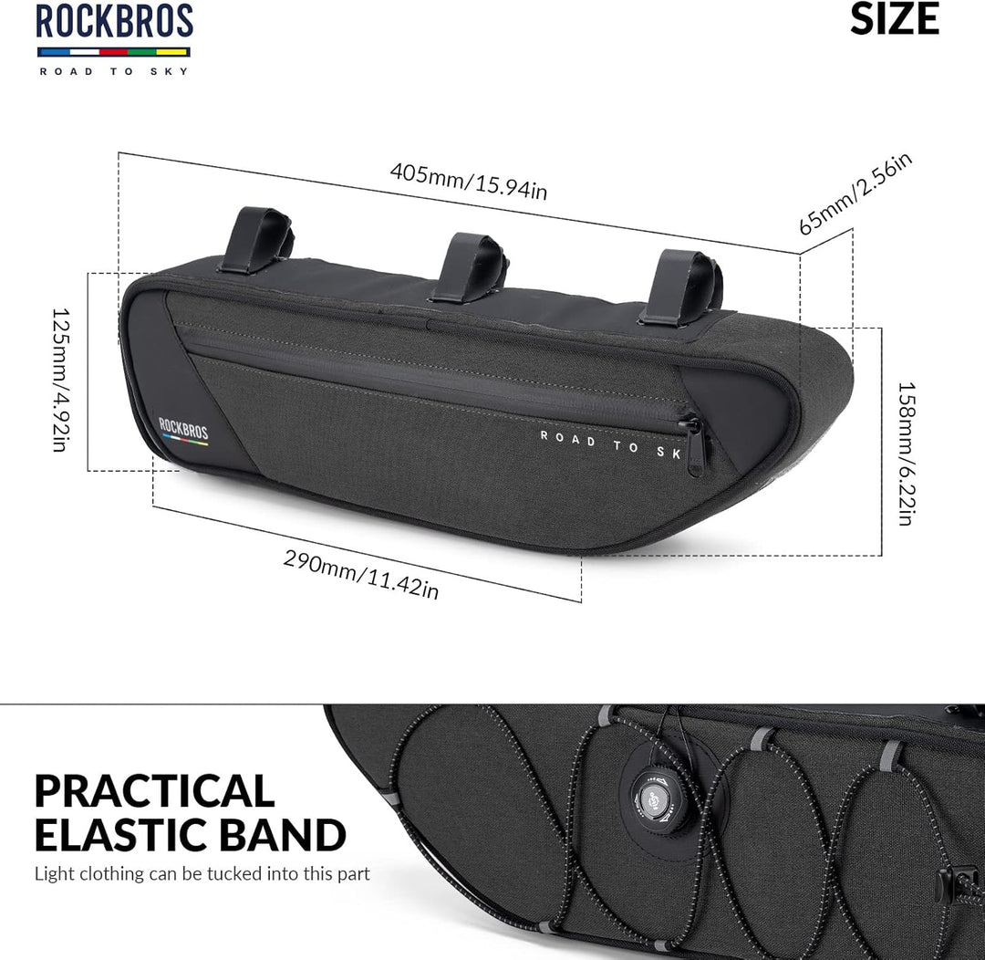 ROCKBROS Road-to-Sky Fahrrad Rahmentasche Reflektierende Wasserabweisende Fahrradtasche für Rahmen 2