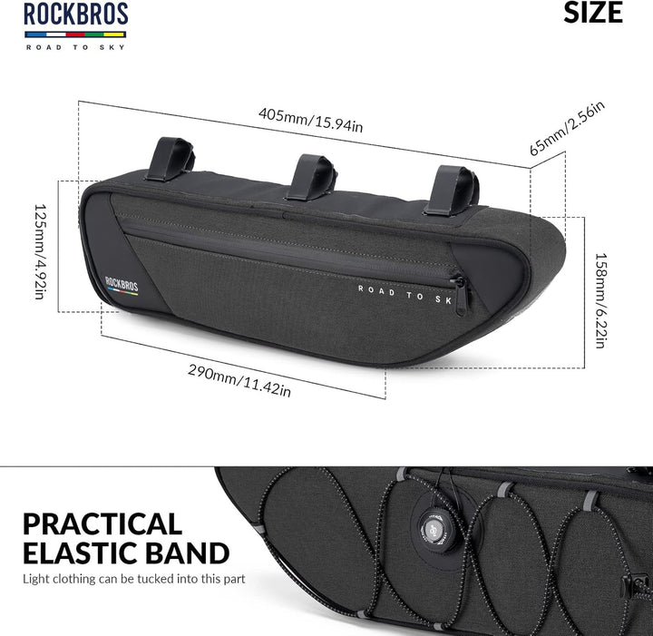 ROCKBROS Road-to-Sky Fahrrad Rahmentasche Reflektierende Wasserabweisende Fahrradtasche für Rahmen 2
