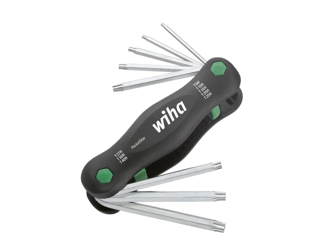 Wiha Multitool PocketStar® TORX Tamper Resistant (mit Bohrung) 8-tlg., per Tastendruck schneller Zug