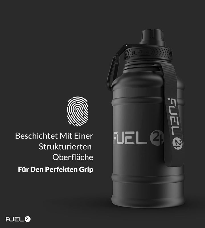 Fuel24 Extra Stark Trinkflasche Edelstahl Metall 1.3L & 2.2L - Auslaufsicher & BPA-Frei Wasserflasch