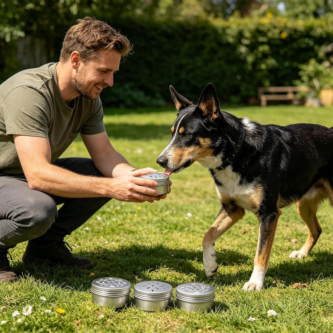 Scent Kit, Metal Training Tins, 2.8x2.8x1.34 Inches Scent Work Containers with Secure Seal Design, S